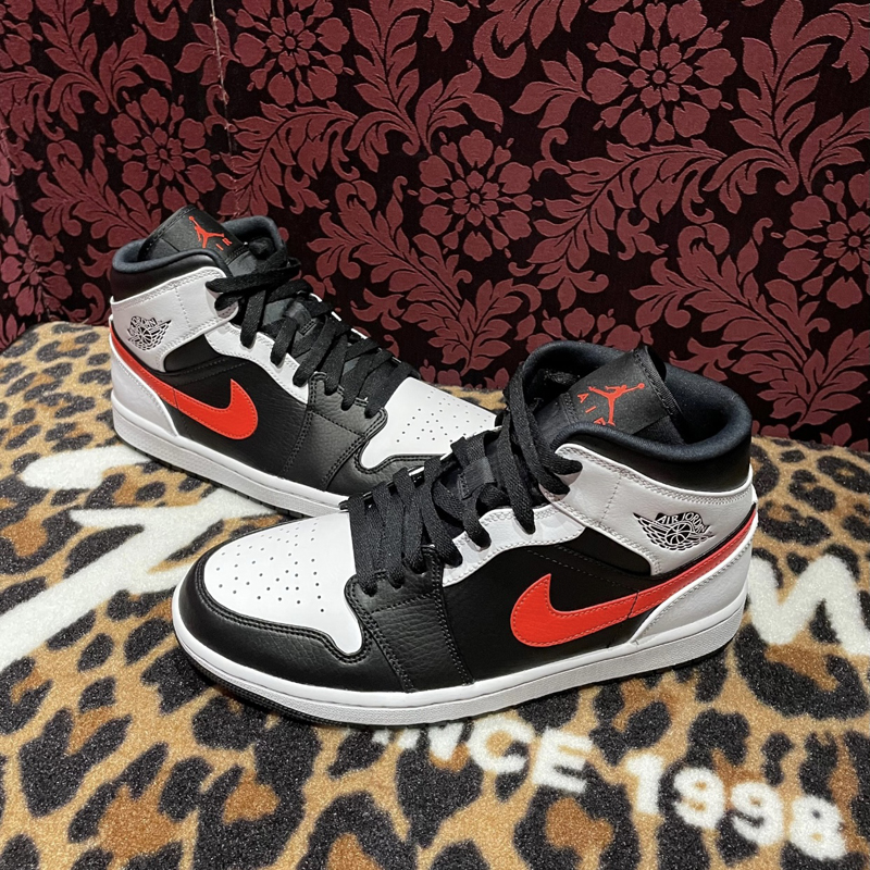 air jordan 1 mid 男女同款 2021新 aj1 黑白 红钩 黑白熊猫 中帮
