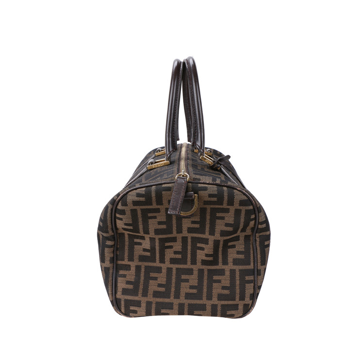 fendi/芬迪 女士帆布波士顿枕头包手提单肩包(b级已使用)