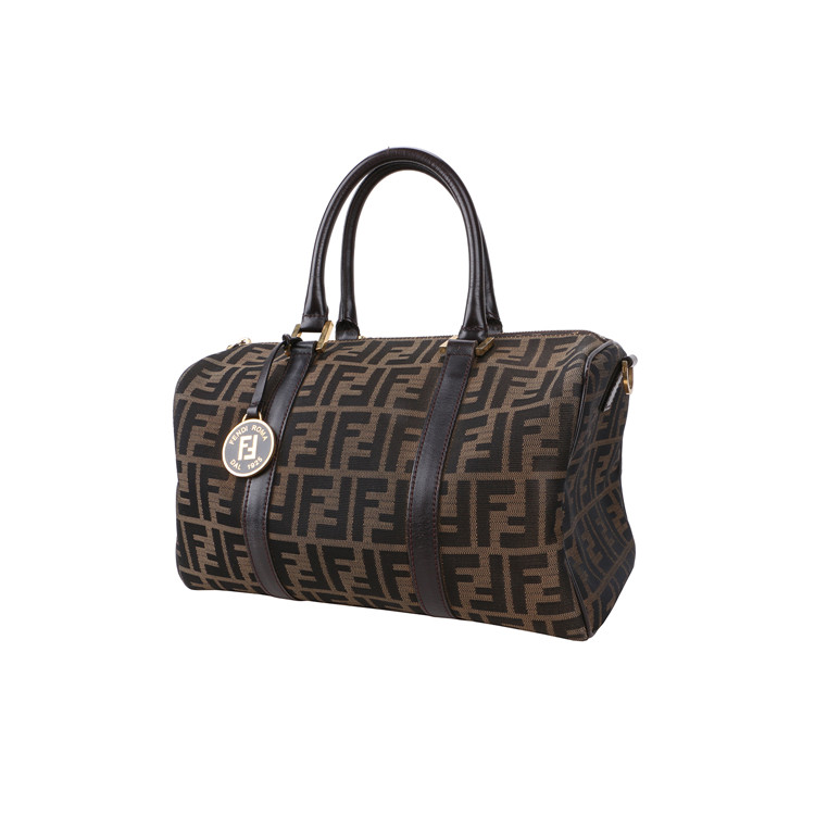 fendi/芬迪 女士帆布波士顿枕头包手提单肩包(b级已使用)