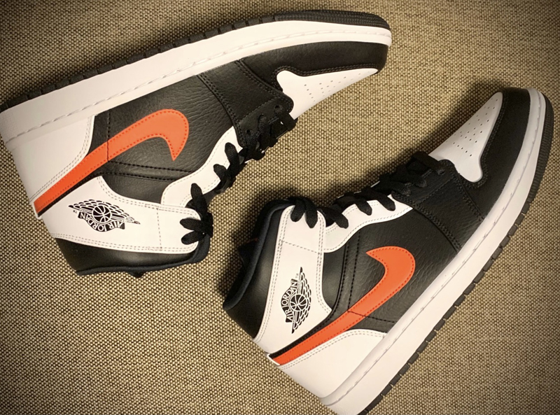 air jordan 1 mid 男女同款 2021新 aj1 黑白 红钩 黑白熊猫 中帮