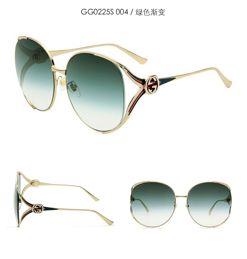 女士 太阳镜 织带镜腿 渐变色镜片 墨镜 眼镜 gg0225s 63mm gucci