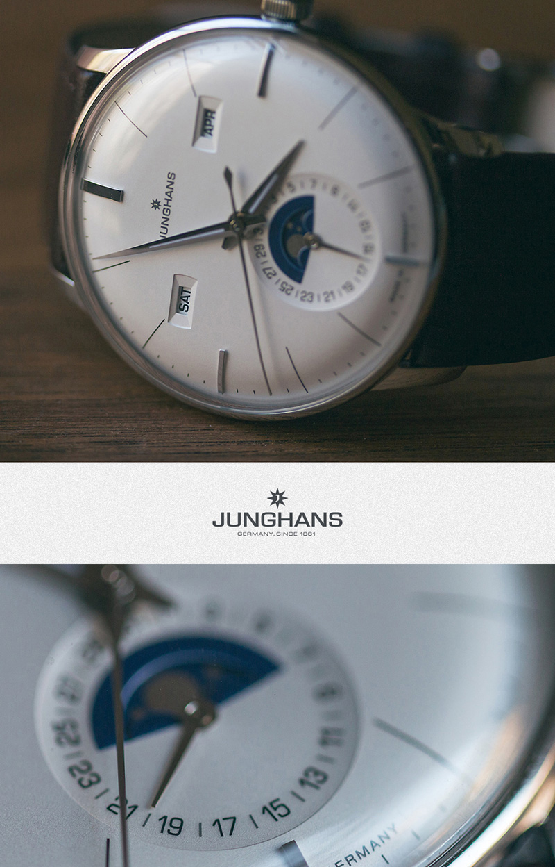 Junghans/荣汉斯德国慕尼黑表展金奖荣汉斯 复杂月相自动机械商务防水男士手表