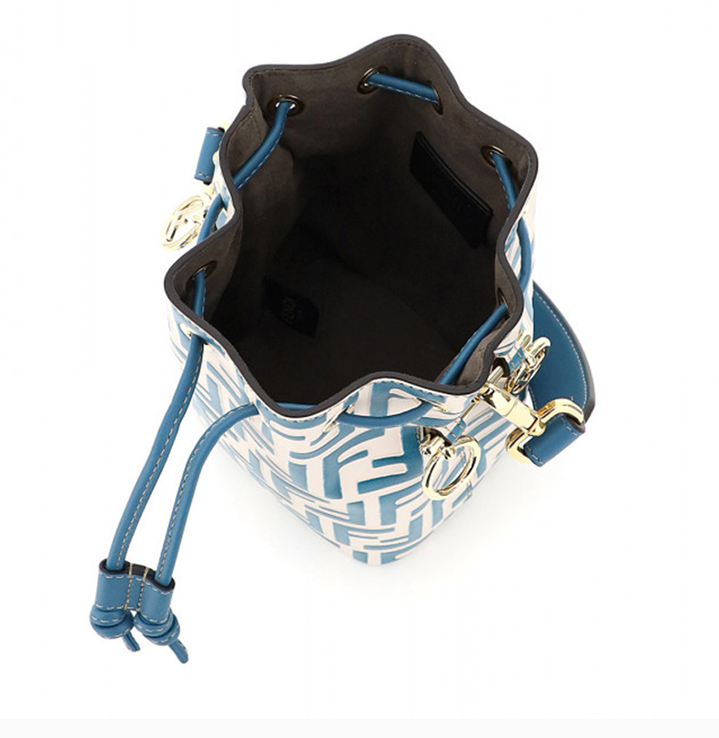 fendi/芬迪 mon tresor系列女士蓝白拼色皮革经典双f