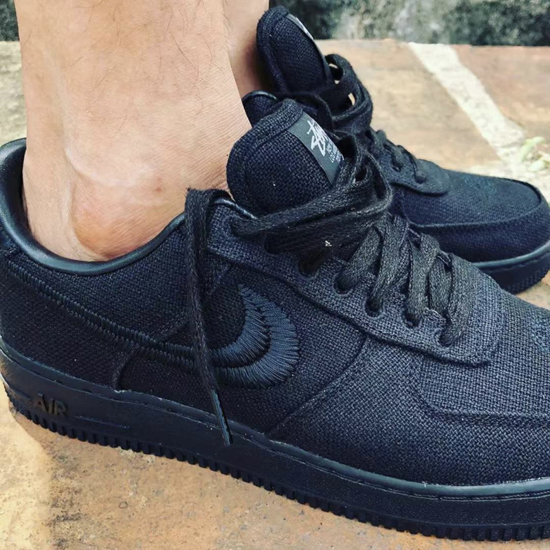 耐克 air force 1 af1 x stussy 联名 男女同款 黑武士 麻布 空军一号
