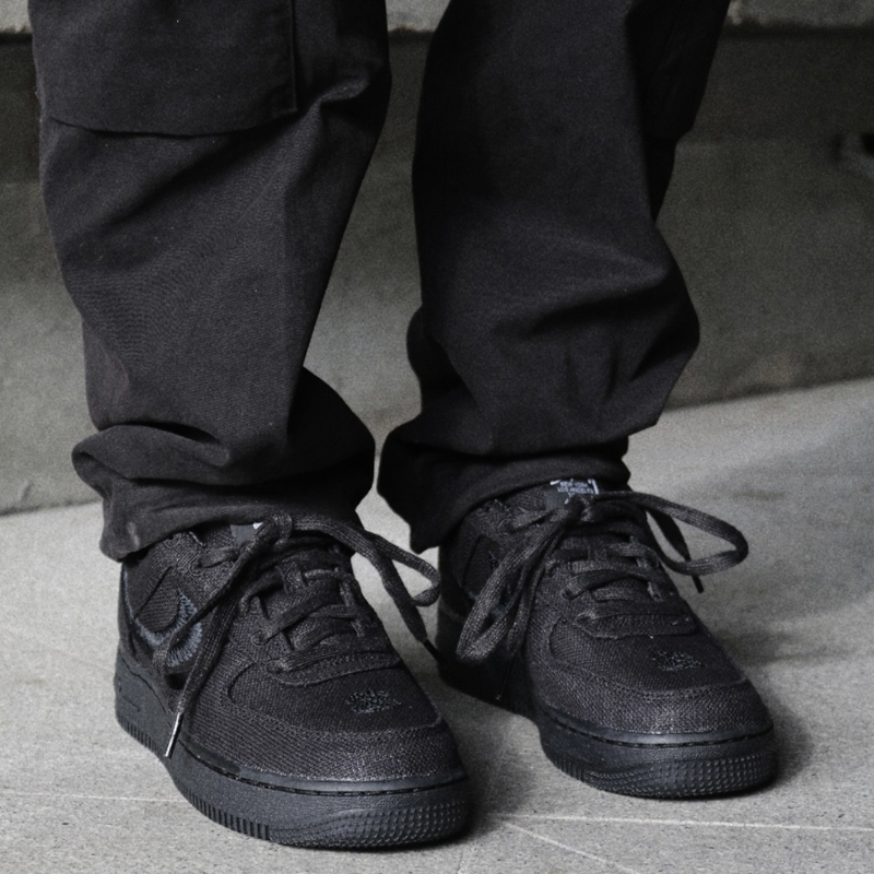 air force 1 af1 x stussy 联名 男女同款 黑武士 麻布 空军一号 板鞋