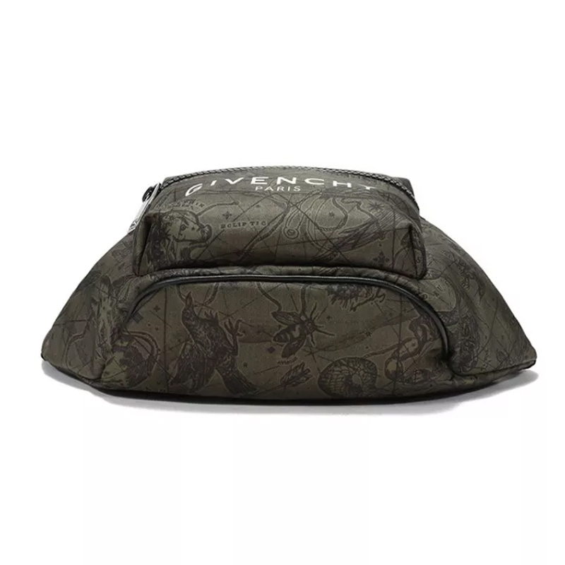 givenchy/纪梵希 腰包男士织物胸包斜挎包腰包军绿色印花【现货】