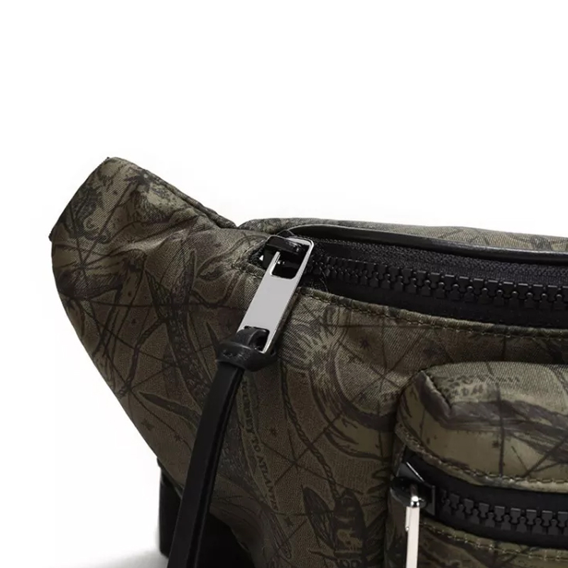 givenchy/纪梵希 腰包男士织物胸包斜挎包腰包军绿色印花【现货】