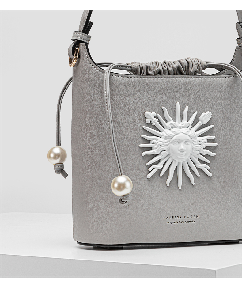 vh女包新款vanessa hogan/vanessa hogan 牛皮潮太阳神水桶包手提包