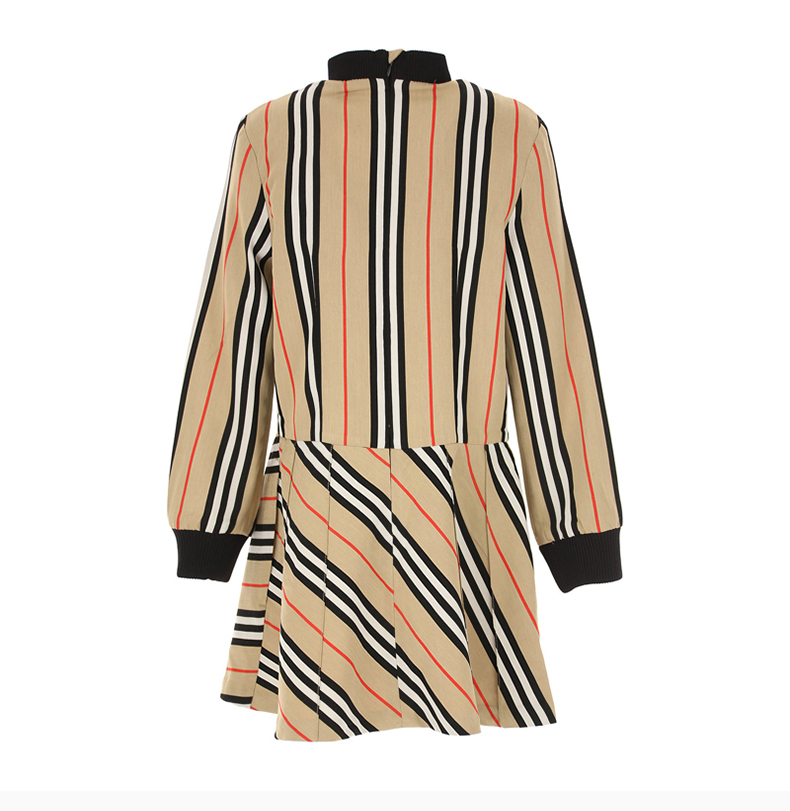 burberry 博柏利 服饰 童装 女童米色条纹长袖 女童连衣裙