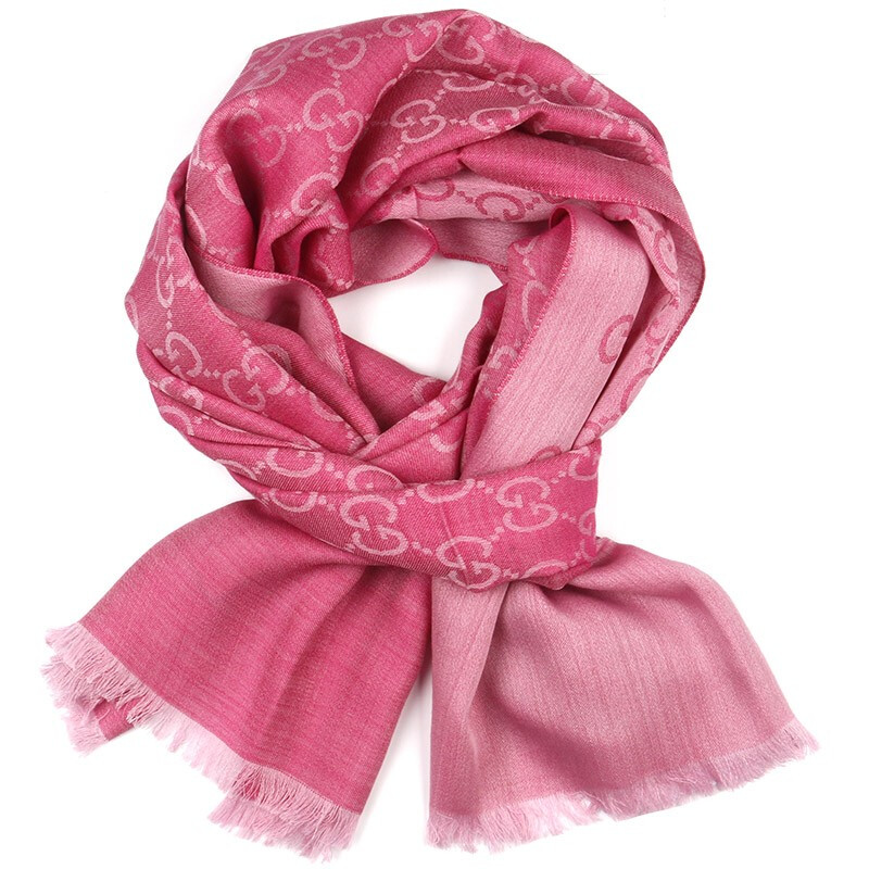 gucci/古驰 男女通用炭灰色羊毛丝绸披肩围巾 165904 3g646