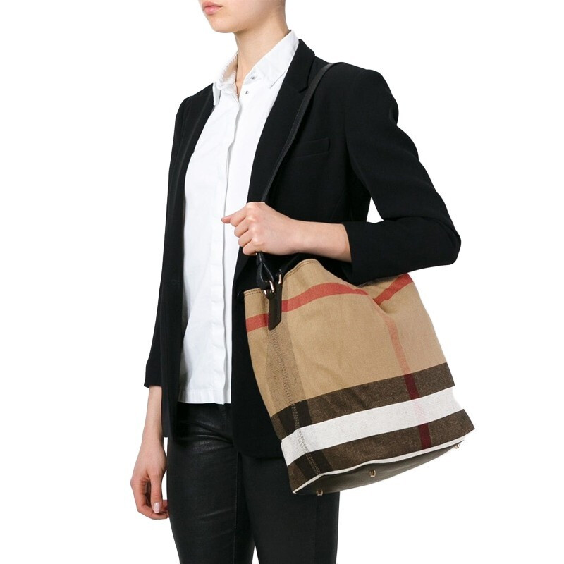 【预定】burberry/博柏利 单肩包 女士经典格纹帆布包 子母包 单肩斜