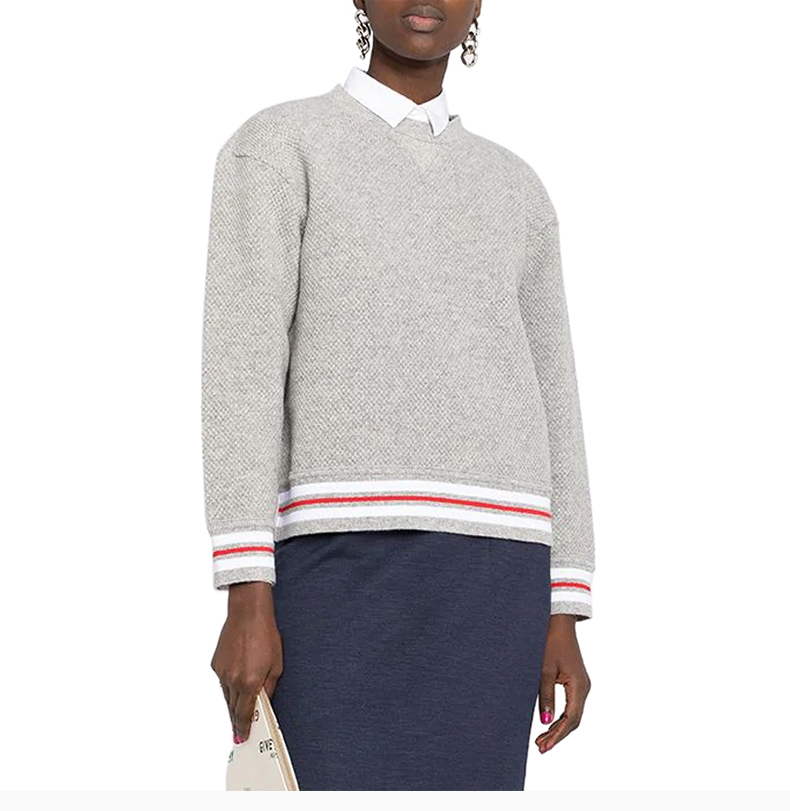 thom browne/汤姆·布朗 女装 服饰 圆领条纹时尚休闲 女士针织衫毛衣