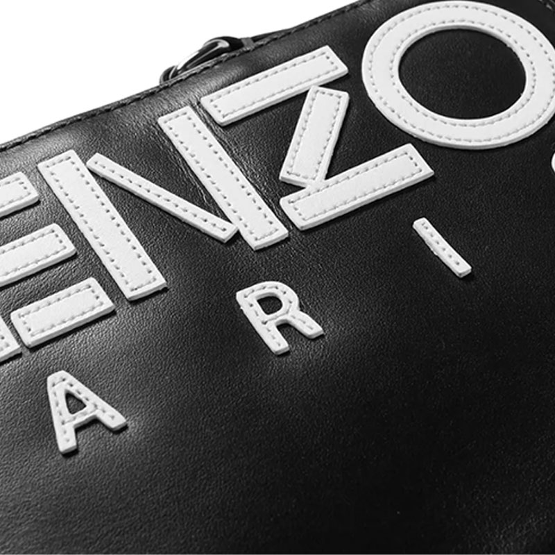 【包郵包稅】kenzo/高田賢三 男包 品牌字母logo 秋冬 男士皮質黑色