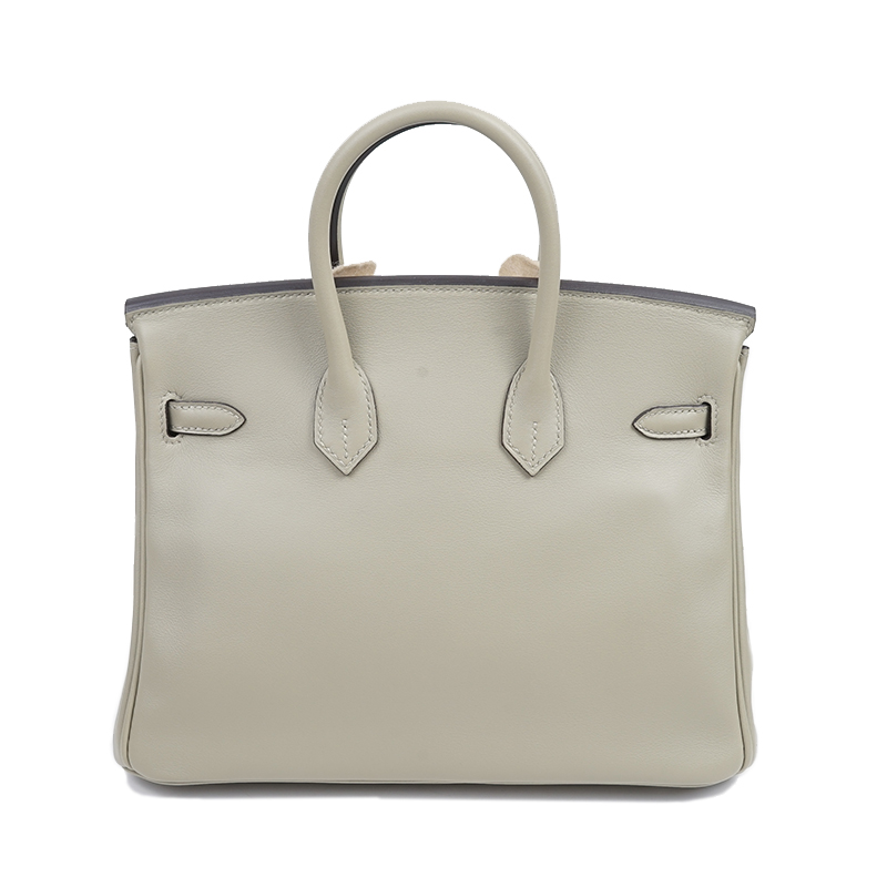hermes/爱马仕 birkin25 鼹鼠灰银扣x刻swift皮 手提包