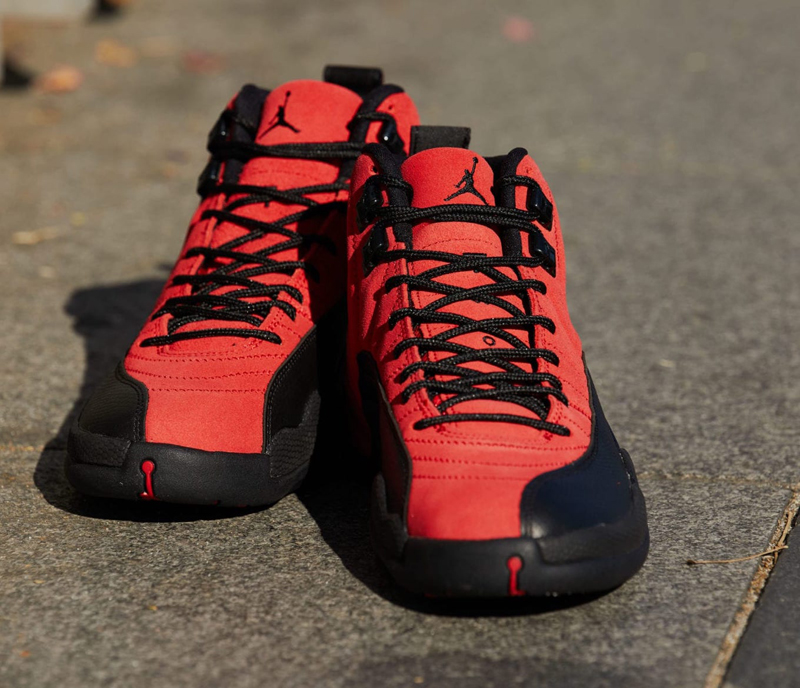 nike/耐克 air jordan12 男女同款 aj12 黑红 反转病倒 麂皮 高帮