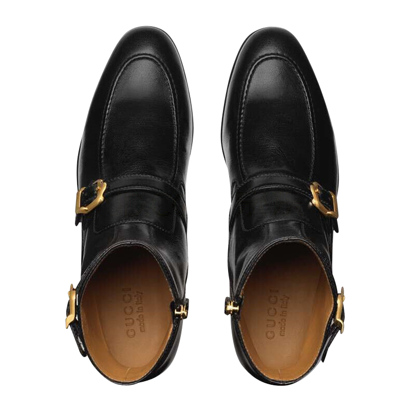 gucci/古驰 秀款切尔西男士短靴 at585856 d3v00 1000男鞋