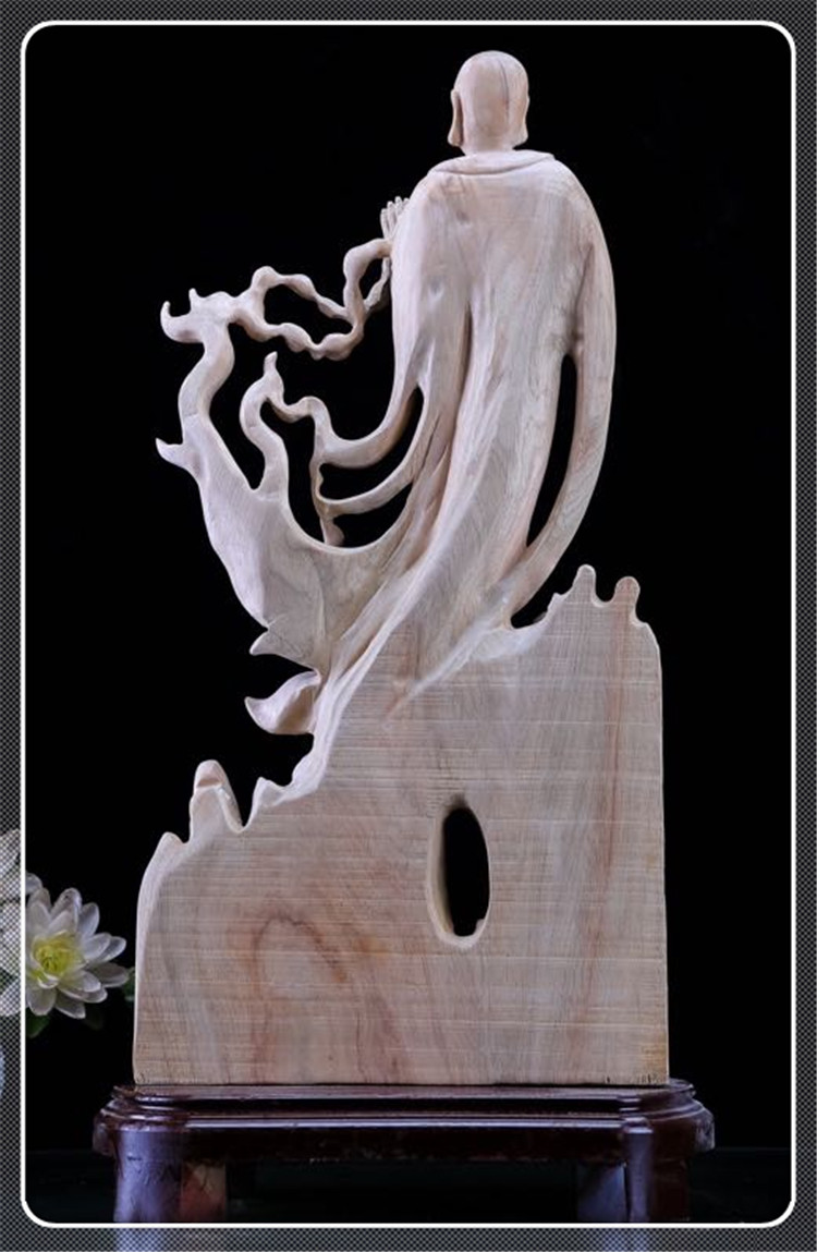 yidingge/熠鼎阁 【花开见佛】香樟工艺品 招财风水摆件 木雕工艺礼品