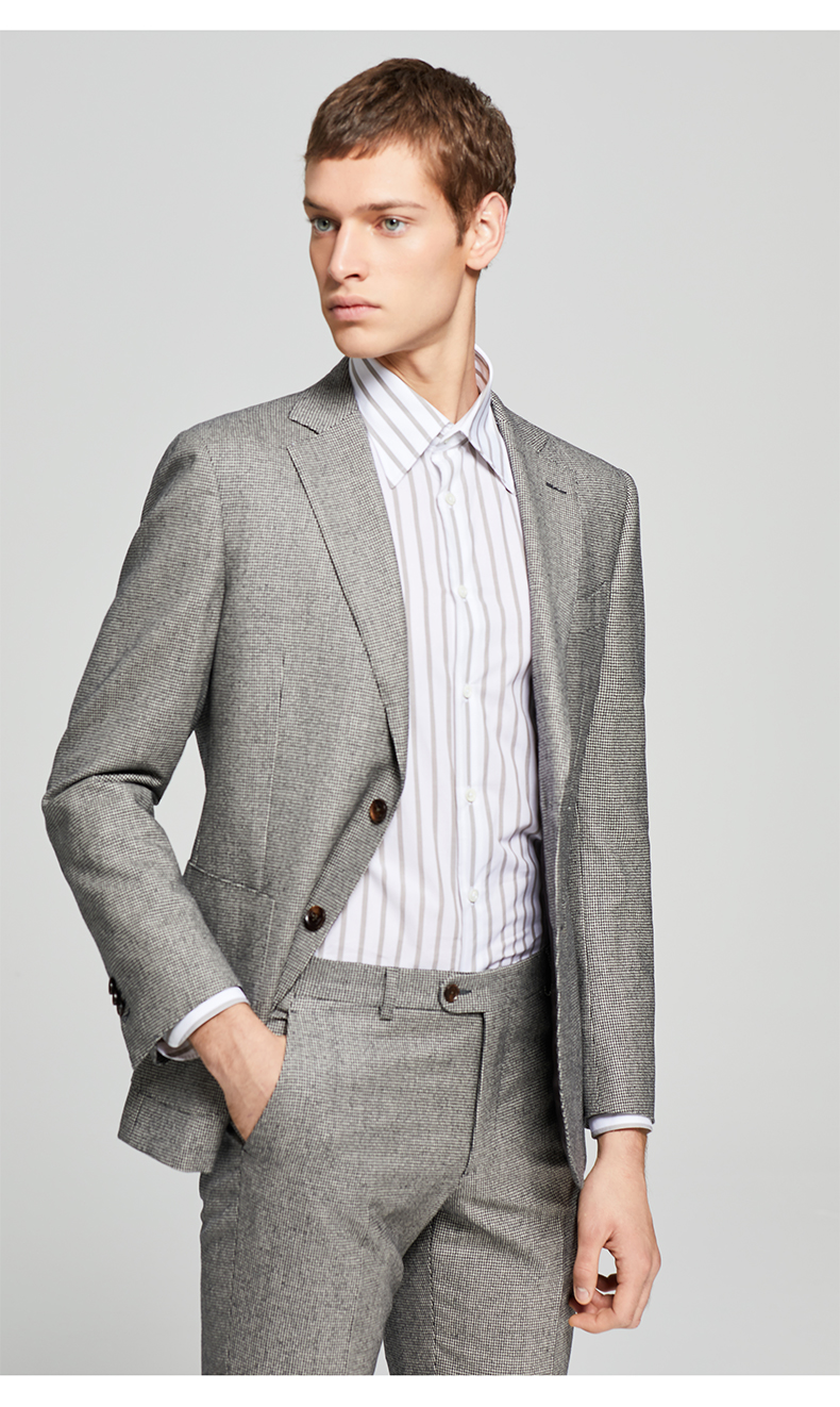 by creations lite/柏品 纯羊毛男士西服套装 加厚西装 千鸟格套西