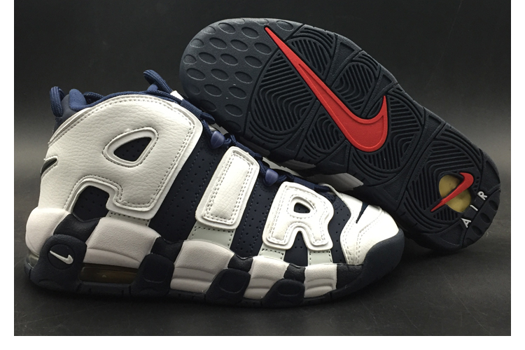 nike/耐克 air more uptempo 大air 女款 皮蓬 奥运 蓝白 复古 气垫