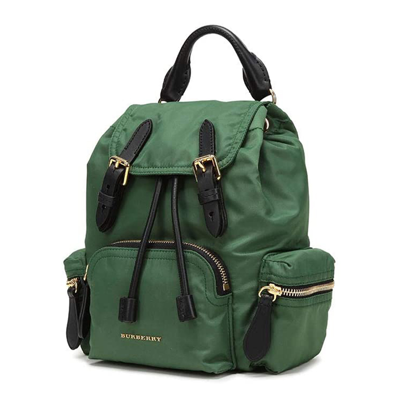 burberry/博柏利经典款尼龙赛车绿小号双肩包at40759711
