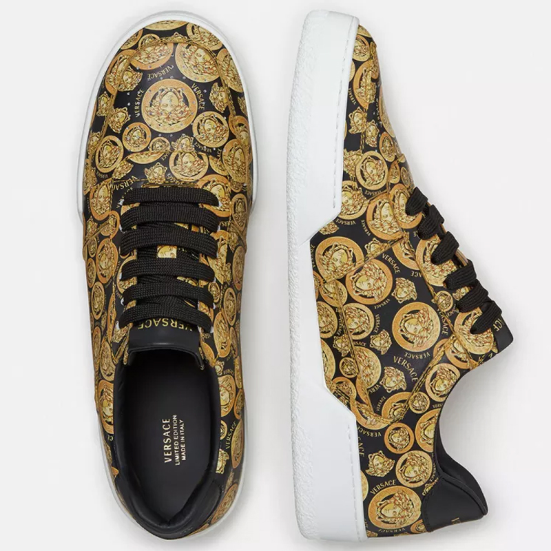 versace/范思哲 男士巴洛克印花饰 休闲运动鞋 平底鞋dsu7843d56vg