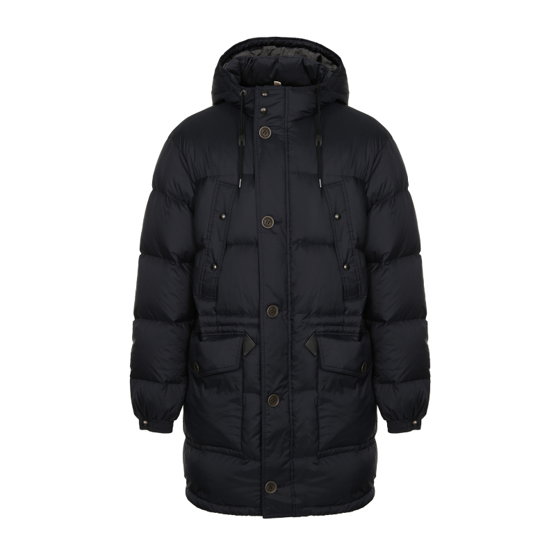 burberry/博柏利 男士长款连帽拉链羽绒服 黑色 39982391【预售】