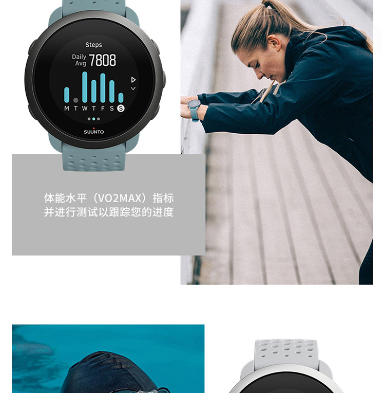 SUUNTO/颂拓 颂拓（SUUNTO）Suunto3运动智能时尚腕表 薄荷绿SS050494000