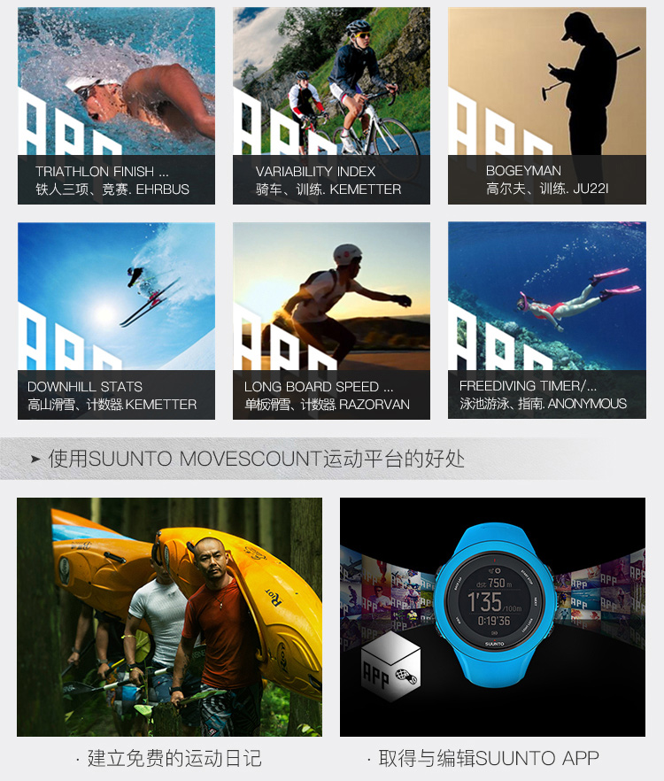 SUUNTO/颂拓 颂拓(SUUNTO)手表 TRAVERSE 远征GPS导航远足和徒步户外运动男表灰色SS022226000