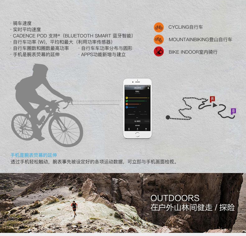 SUUNTO/颂拓 颂拓(SUUNTO) 手表Suunto 9 Baro旗舰级专业运动智能光电手表白色SS050088000