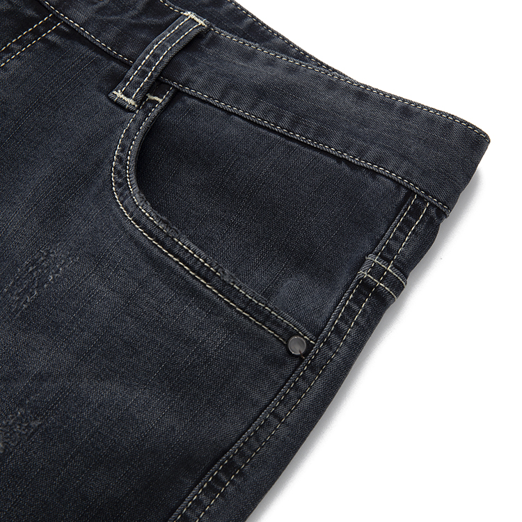 rare【21春夏】深蓝色微洗水牛仔裤 后袋艺术体rare绣花点缀 男士牛仔