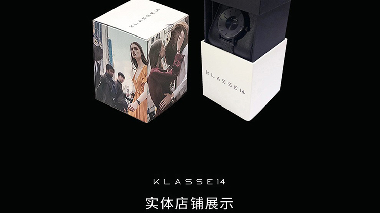 KLASSE14/KLASSE14石英潮流手表凹陷表盘钢带纯黑时尚男腕表VO17BK005M