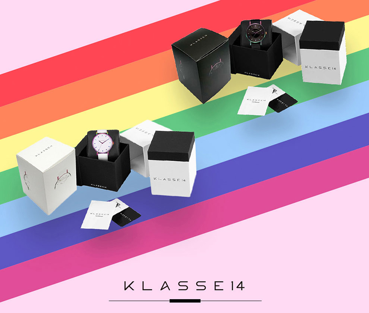 KLASSE14/KLASSE14【阚清子/张蓝心同款】RAINBOW系列意大利设计师品牌幻彩彩虹凹陷表盘牛皮石英女表VO15TI001W