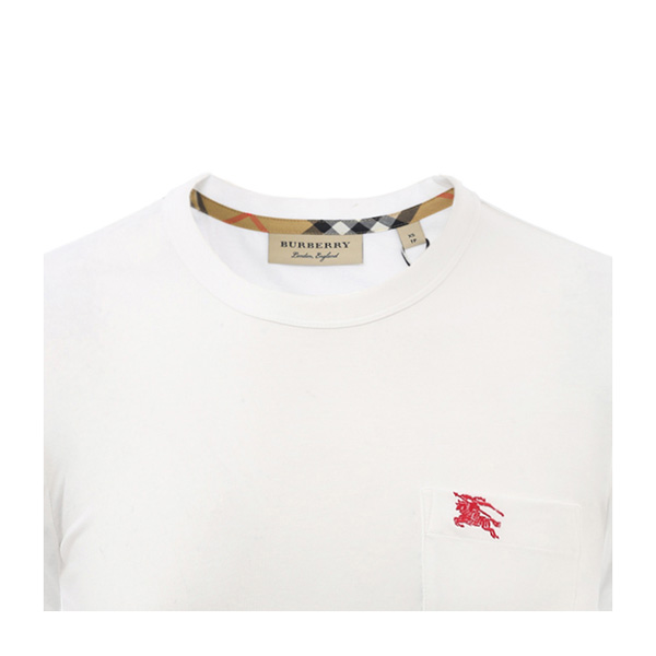 爆款主推 纯棉白色圆领骑士标刺绣男士短袖t恤 burberry/博柏利 男装