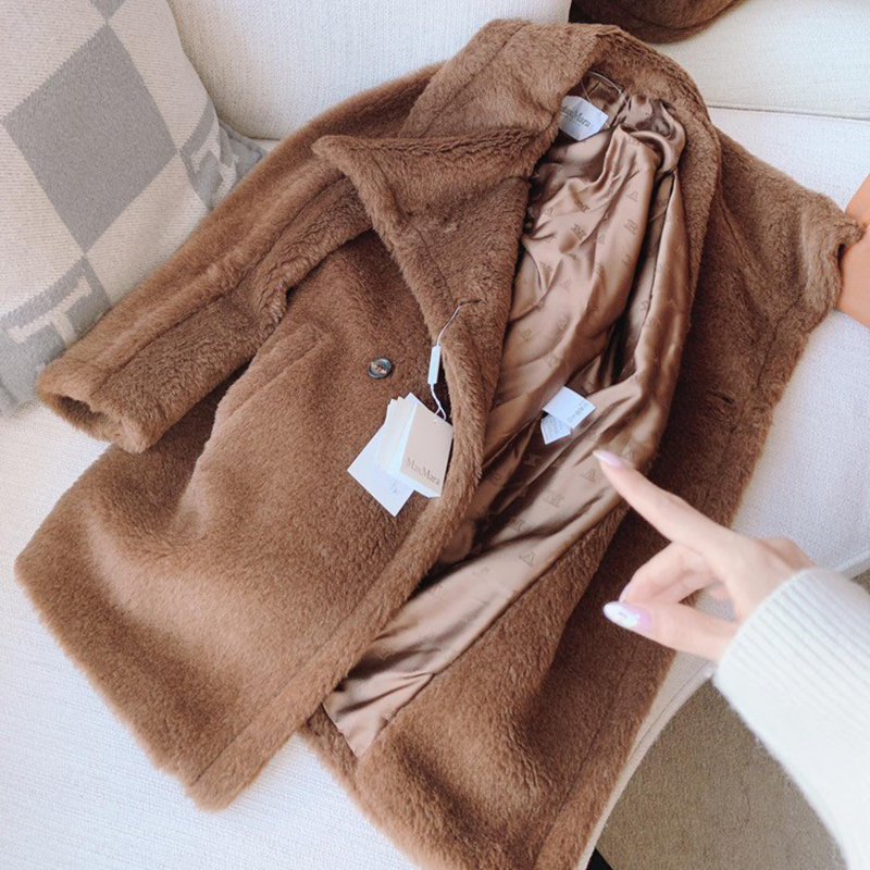 maxmara/麦丝玛拉 20秋冬 teddy4 烟草色 羊驼毛羊毛泰迪熊外套 女士