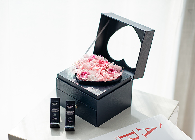 FLOWERSONG/守护初心心形迪奥Dior#999Dior#520双口红礼盒（炽热红/少女粉）