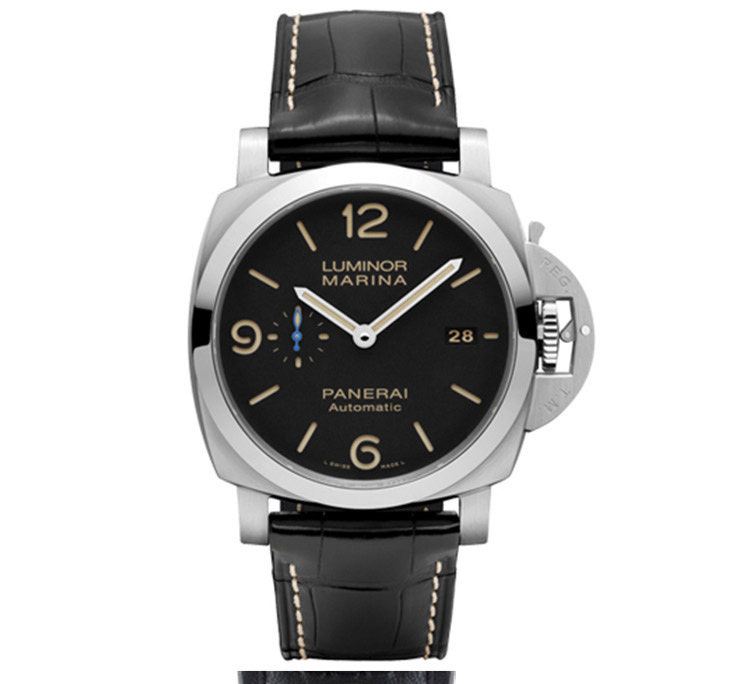 PANERAI/沛纳海 沛纳海-LUNINOR1950系列 钢 黑面9点位小秒盘黑鳄44#PAM01312