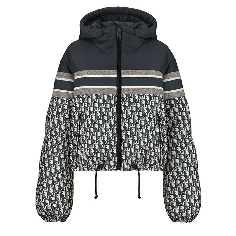 【dior迪奥 女士羽绒服】【包税】dior/迪奥 可逆的蓝色缝工艺塔夫绸