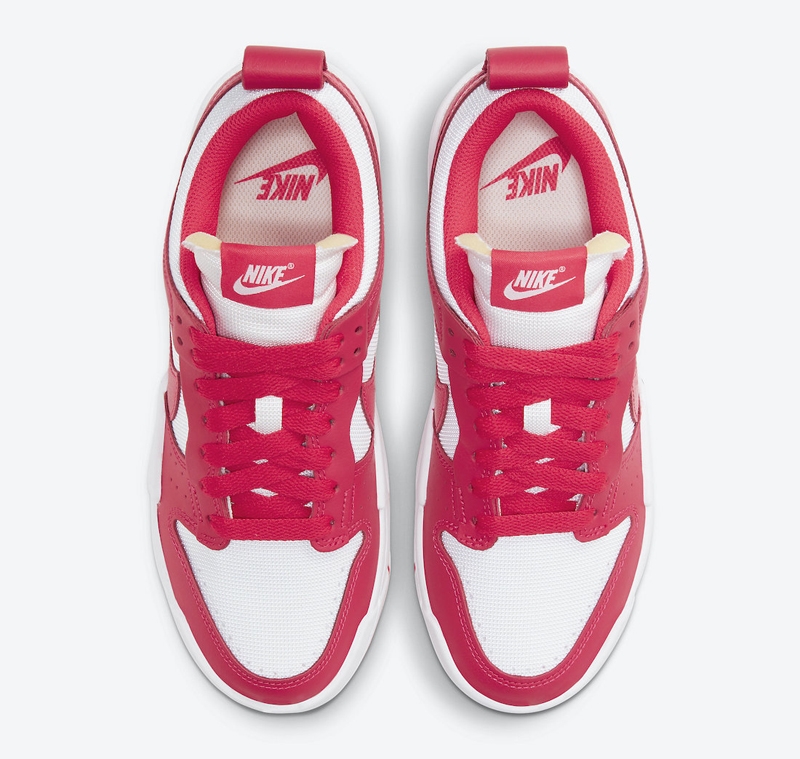 nike/耐克 dunk low disrupt 男女同款 白红 解构 低帮 休闲板鞋 ck