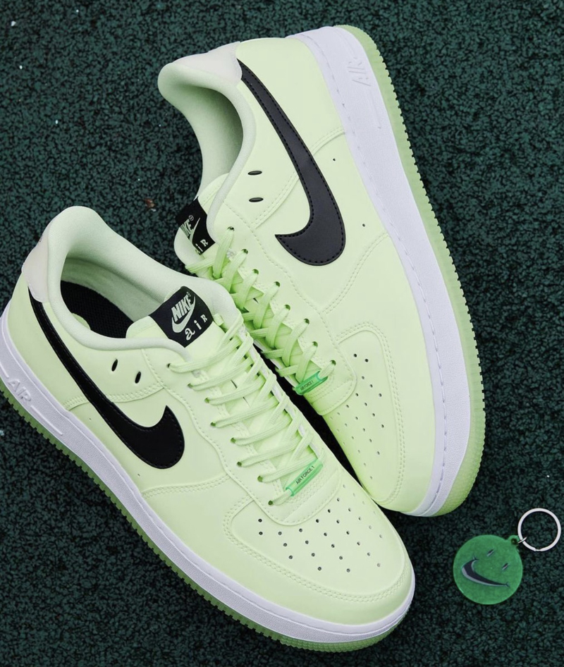 nike/耐克 air force 1 smile af1 夜光 黑白绿 空军一号 板鞋休闲鞋