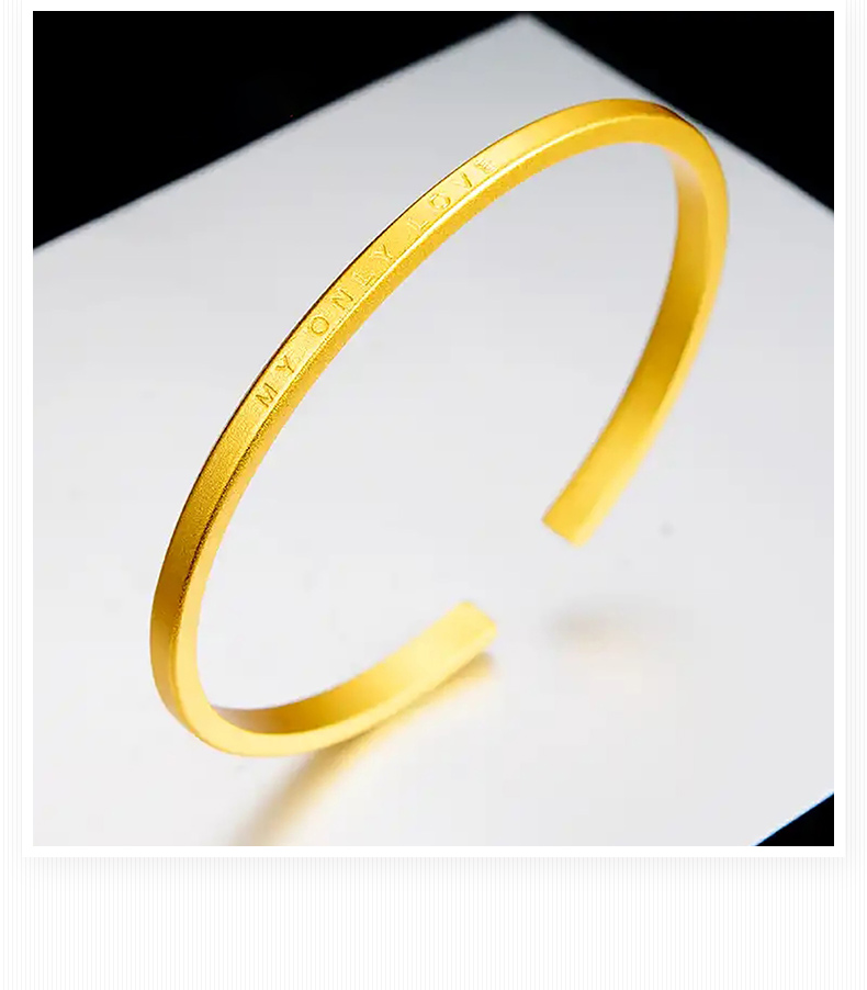 cgc/cgc中银金行珠宝首饰心经古法传承足金足银手镯磨砂细款开口镯送