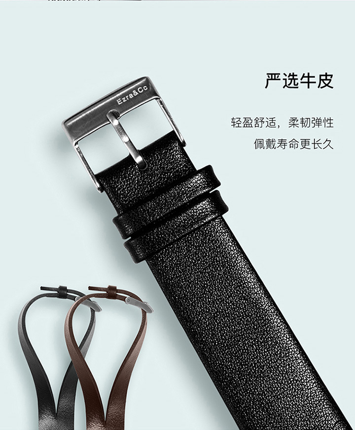 Ezra&amp;Cc/Ezra&amp;Cc【新品】男士手表创意简约潮流男表钢带防水石英腕表41mm 银壳/银盘 CT41SR03M