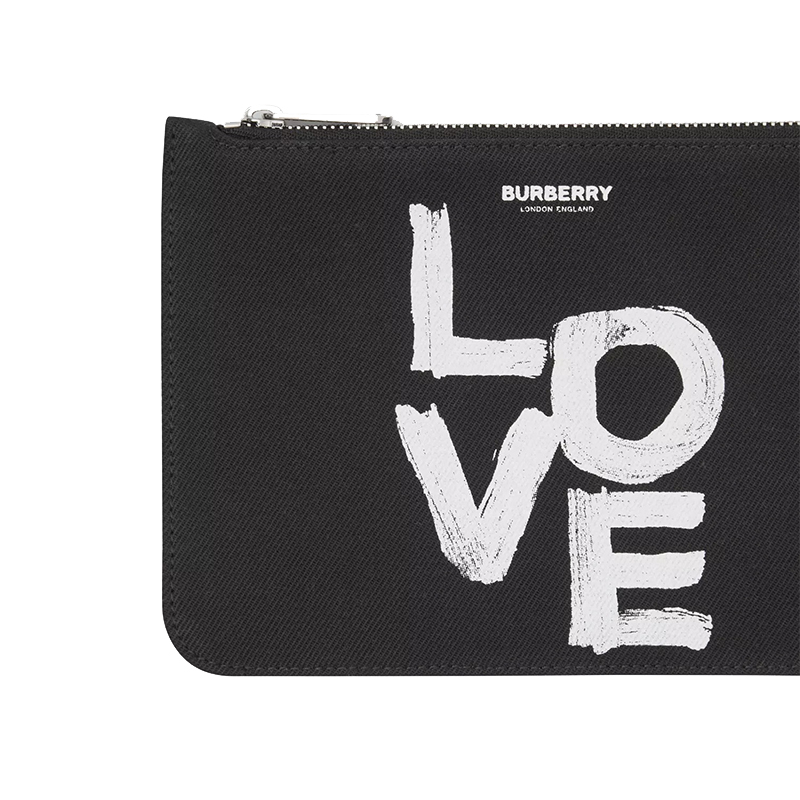【包税】burberry/博柏利 黑色 棉质斜纹布 love图案