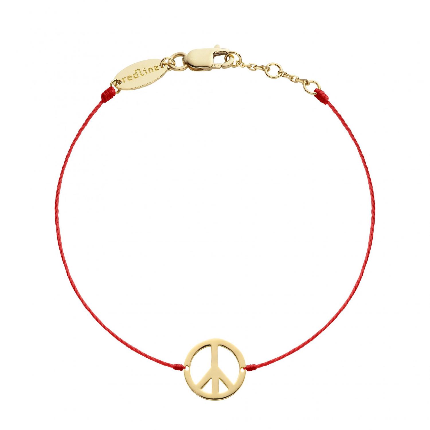 【包邮包税】 redline红绳 21年春夏 女士 手链 peace 和平黄金绳制