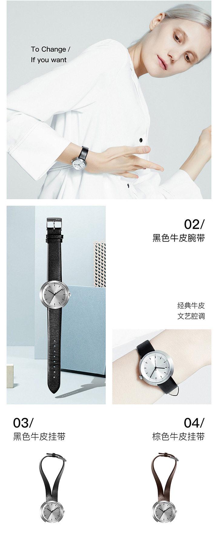 Ezra&amp;Cc/Ezra&amp;Cc【新品】女士手表创意简约潮流女表钢带防水石英腕表36mm 银壳/银盘 CT36SR03W