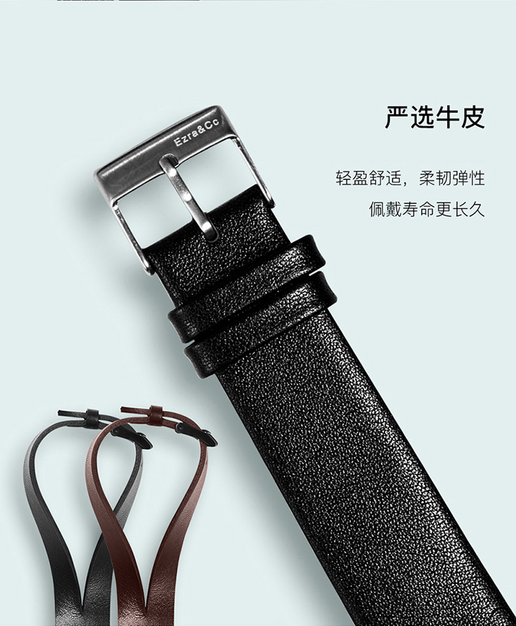 Ezra&amp;Cc/Ezra&amp;Cc【新品】男士手表创意简约潮流男表钢带防水石英腕表41mm 黑壳/黑盘 CT41BK01M