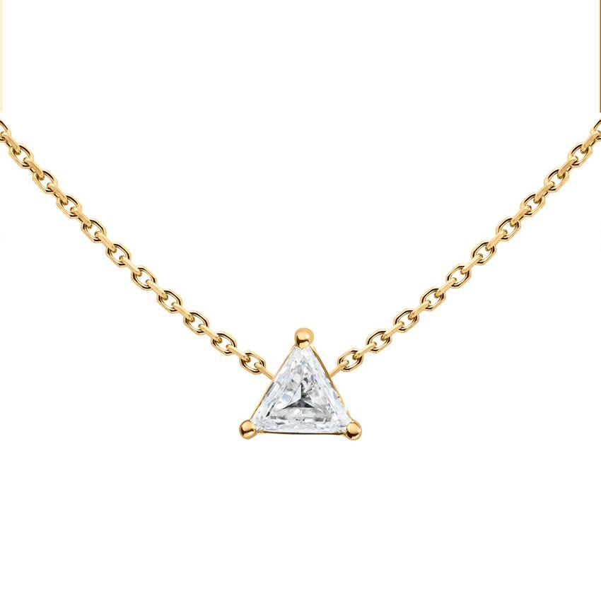 10克拉三角形钻石黄金链制女士项链 791e j 定制商品1-3个月发货