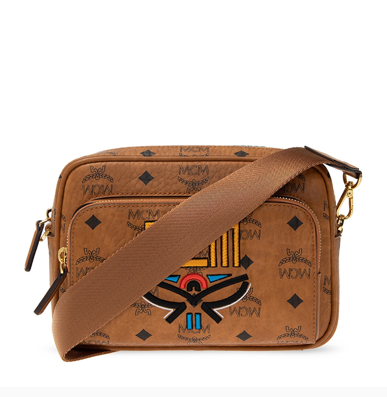 mcm/mcm 【21春夏新款】男女同款棕色典字母徽标印花单肩包斜挎包 mmr