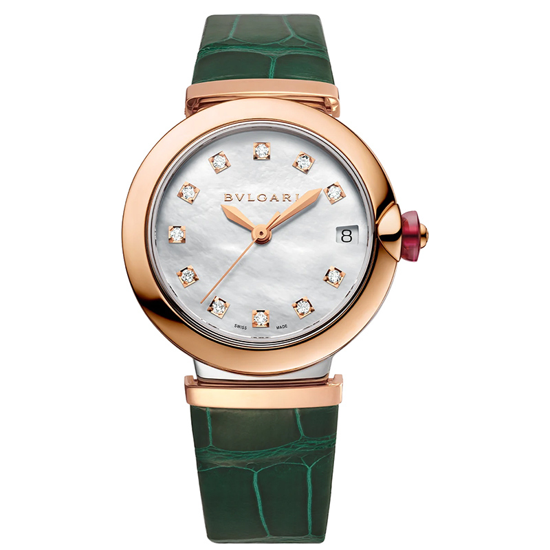 【包税】预定2-3周 bvlgari/宝格丽18k金玫瑰金和精钢表壳 白色珍珠母