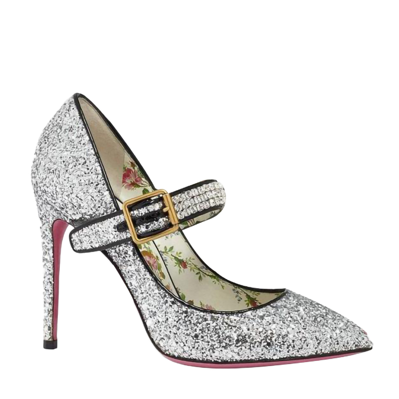 gucci/古驰 女士经典高跟鞋 女士亮片水钻水晶高跟鞋ay