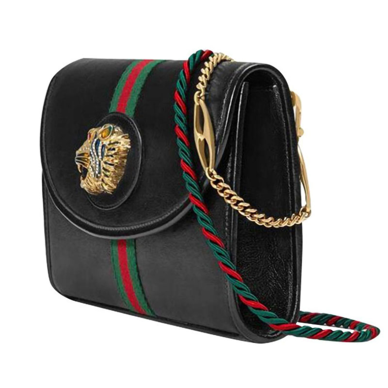 【春节不打烊】gucci/古驰 女士皮质斜挎包虎头链条包ay